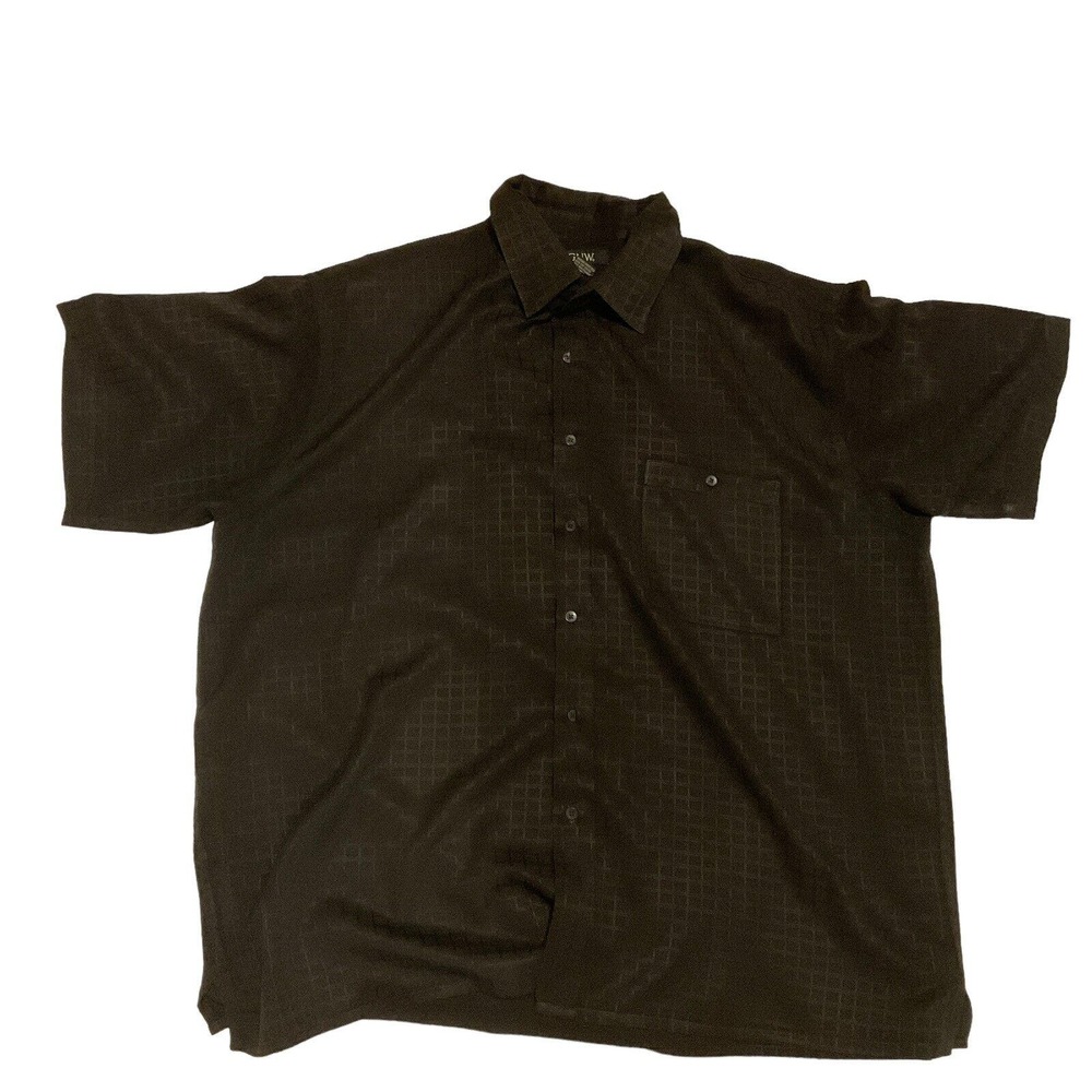 GNW Men’s Black Short Sleeve Button Front Shirt Size‎ 3X